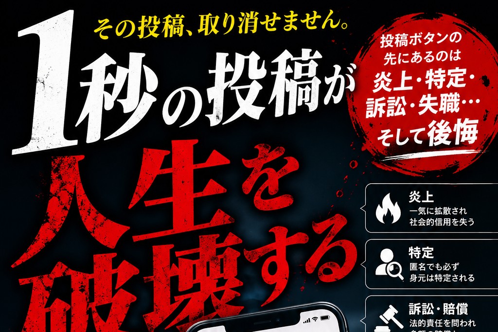 スマホ画面を1回タップしただけで日常が崩壊する恐怖を知っていますか。裏アカウントの愚痴や悪ふざけの写真が拡散され、内定取り消しや賠償金請求に追い込まれる人が後を絶ちません。デジタルタトゥーとしてネットに残る前に、SNS時代の護身術を学びましょう。